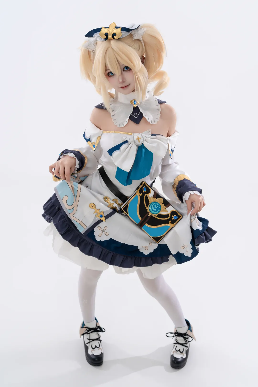 Genshin Impact, White studio photography, Barbara Cosplay, White thigh-highs outfit, Healing girl - Image 2