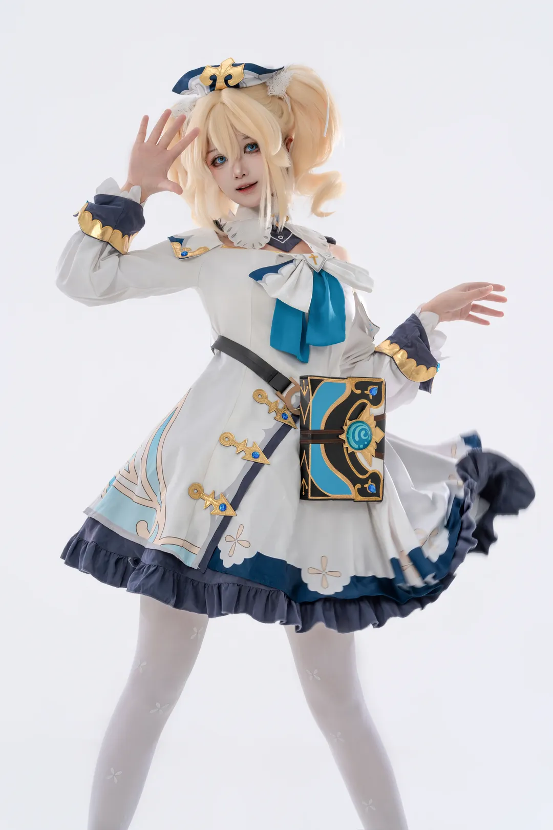 Genshin Impact, White studio photography, Barbara Cosplay, White thigh-highs outfit, Healing girl - Image 3