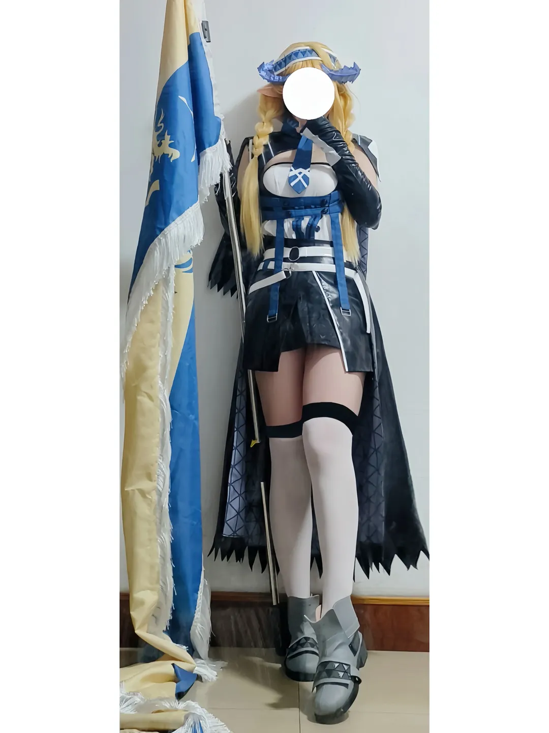 2D, Arknights, White stockings, Saileach cosplay, Military uniform cosplay