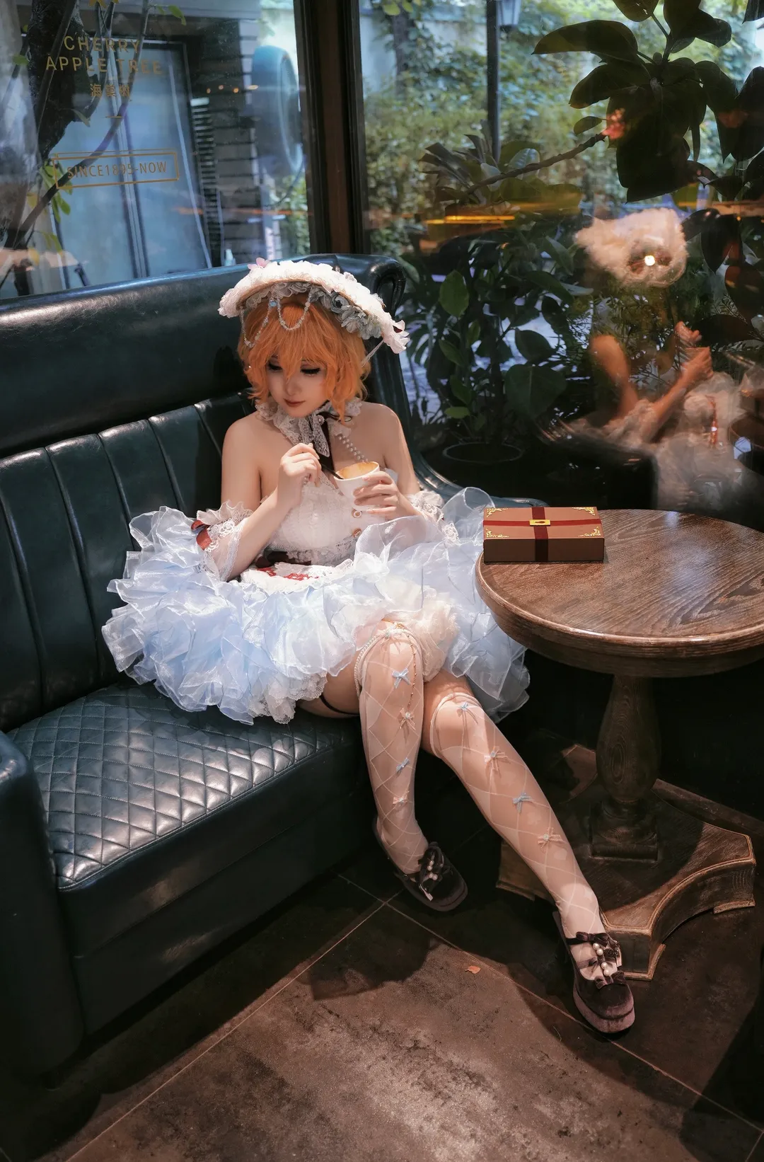 cosplay, 东方, 白丝, 爱丽丝玛格特罗依德cos, 咖啡馆写真
