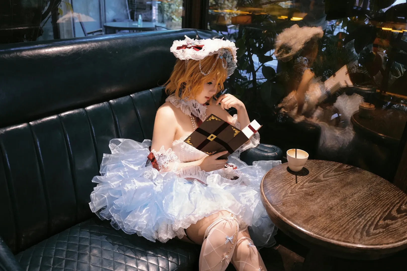 cosplay, 东方, 白丝, 爱丽丝玛格特罗依德cos, 咖啡馆写真 - 第2张