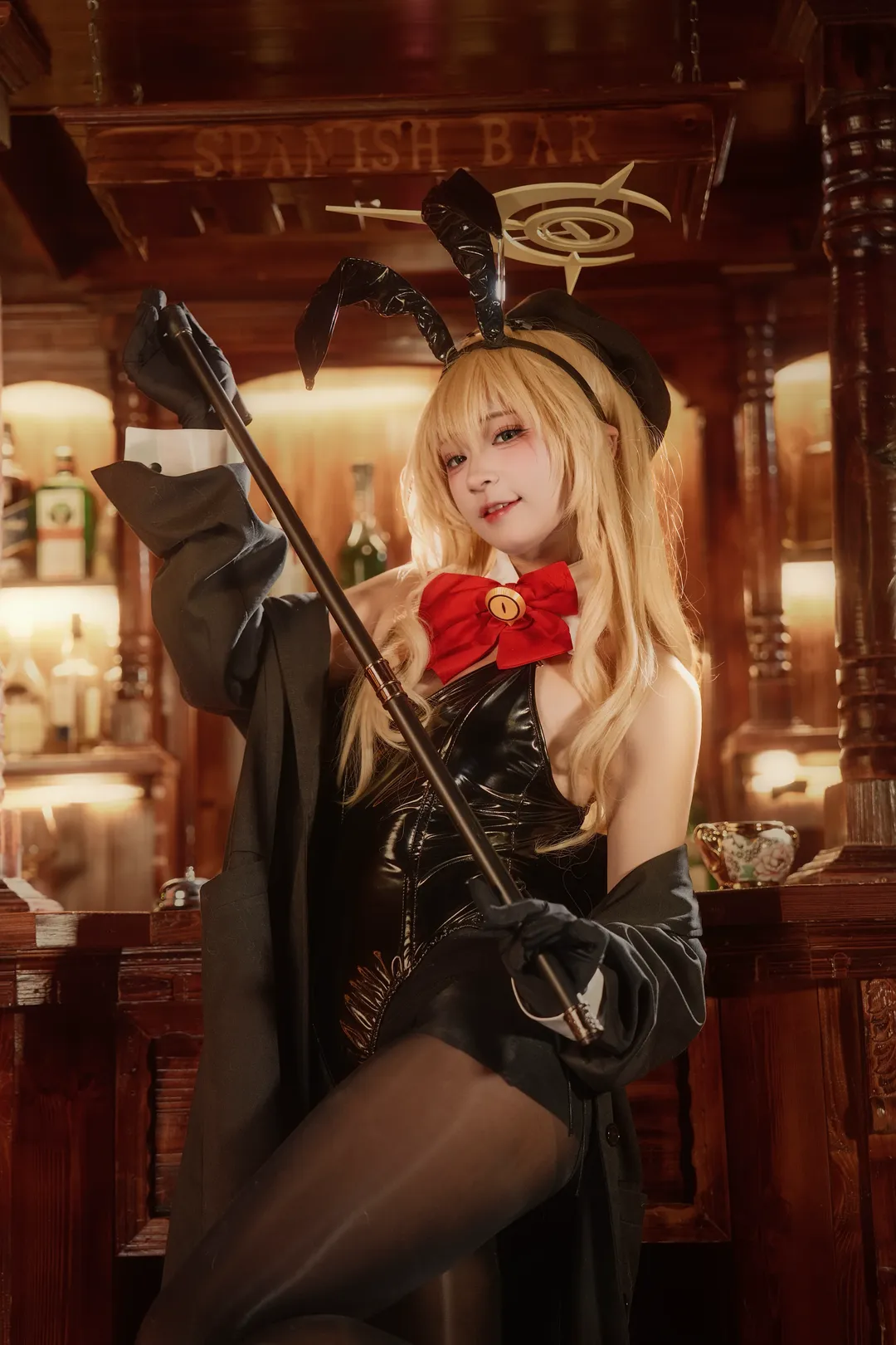 蔚蓝档案, 二次元cosplay, 笑面教授cos, 兔女郎穿搭, 黑丝穿搭