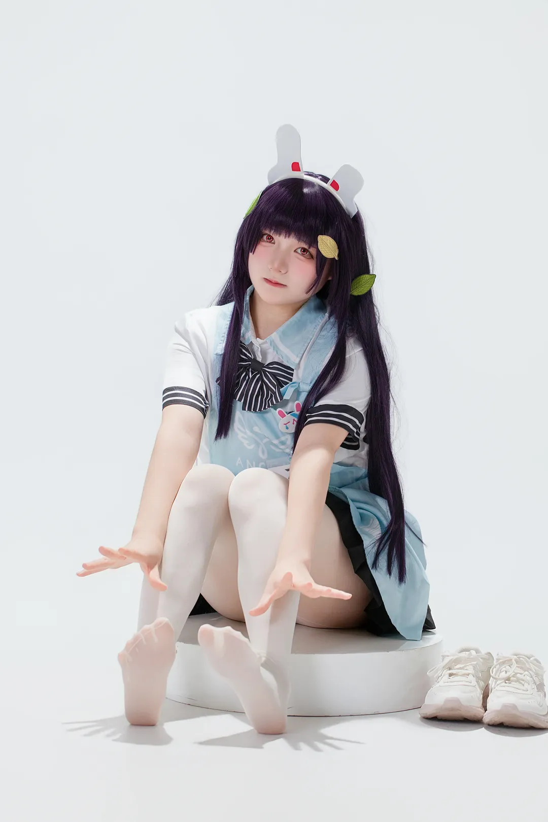 二次元撮影, ブルーアーカイブ, コスプレ写真, 霞沢ミユコスプレ, 白ニーソコーデ - 1枚目