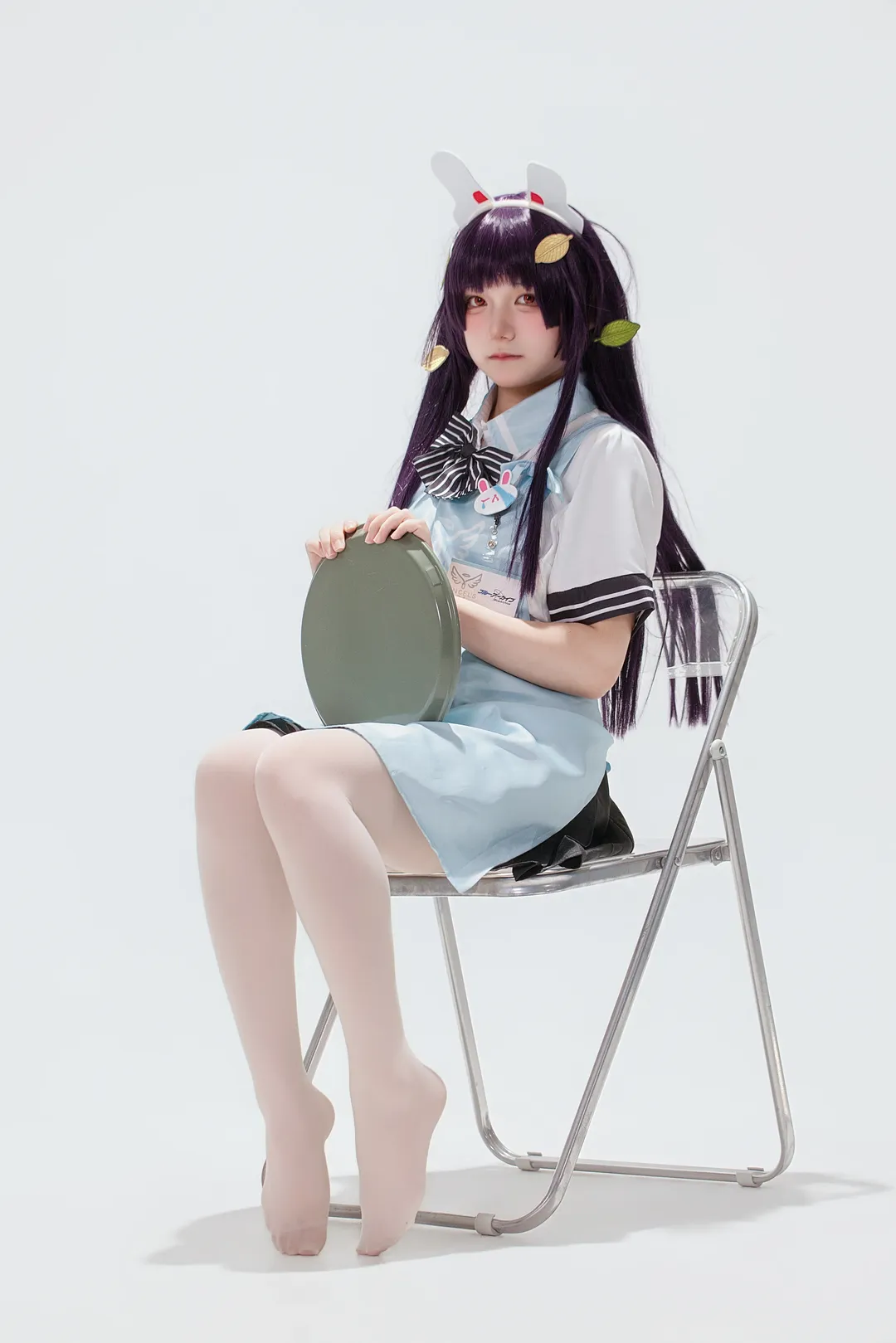 二次元撮影, ブルーアーカイブ, コスプレ写真, 霞沢ミユコスプレ, 白ニーソコーデ - 4枚目