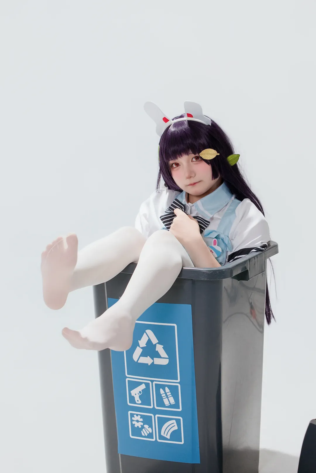 蔚蓝档案, 二次元cos, 霞泽美游cos, 白丝穿搭, 甜妹cosplay - 第1张