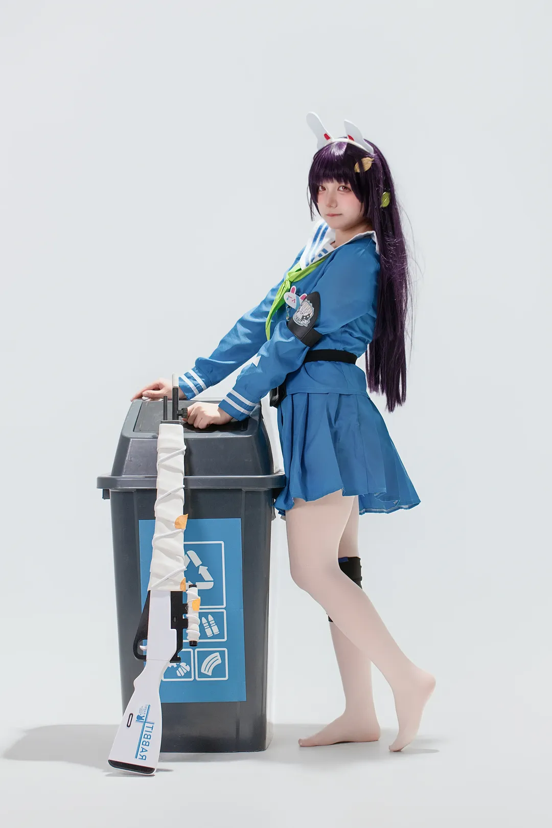 二次元, ブルーアーカイブ, コスプレ写真, 白ストッキング, 霞沢ミユコスプレ - 2枚目