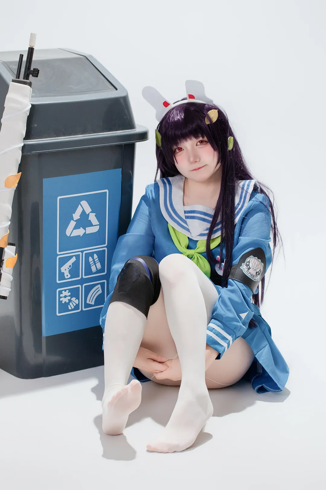 二次元, 蔚蓝档案, cos正片, 白丝, 霞泽美游cos