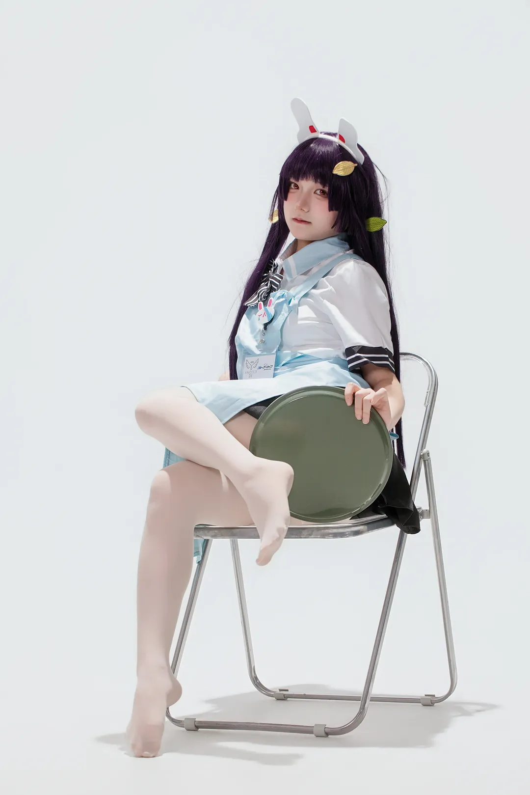 二次元, 蔚蓝档案, 甜妹, 白丝, 霞泽美游cos - 第2张