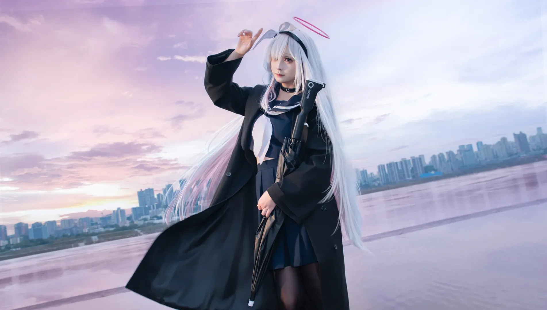 蔚蓝档案, 普拉娜cos, cosplay摄影, 黑丝穿搭, 二次元外景 - 第7张
