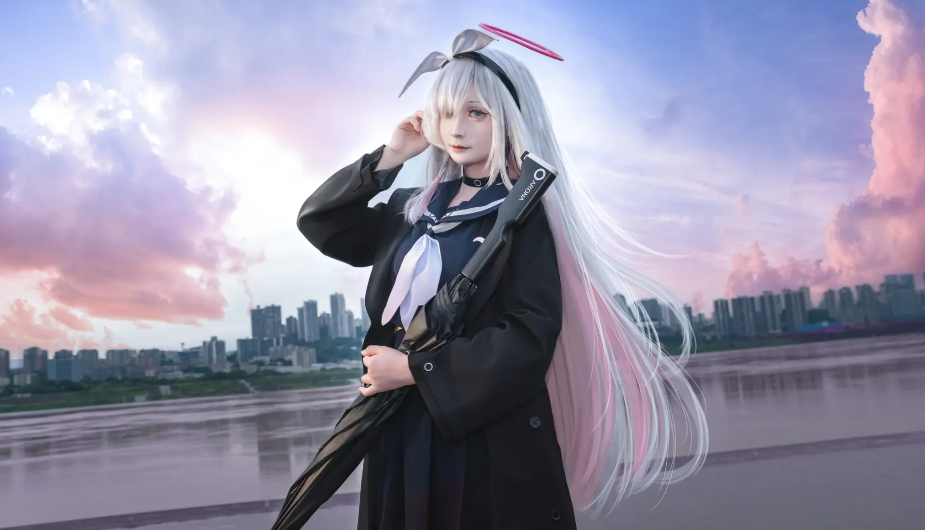 蔚蓝档案, 普拉娜cos, cosplay摄影, 黑丝穿搭, 二次元外景 - 第8张