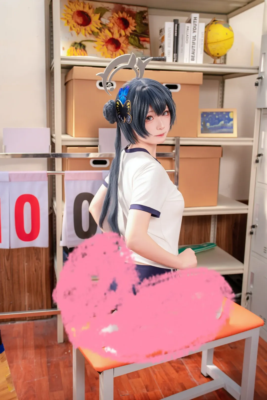 Anime-style photography, Blue Archive, Cosplay photoshoot, Misaki cosplay, Real-scene studio shooting - Image 1
