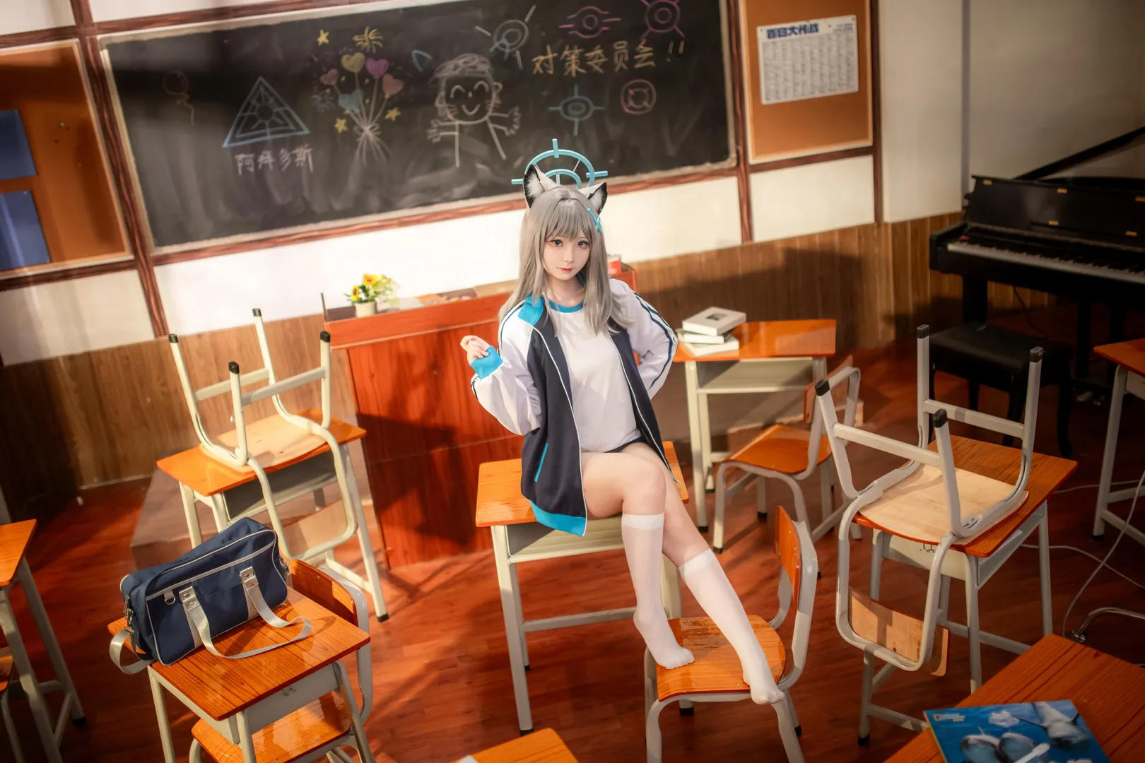 cosplay, 蔚蓝档案, 校园写真, 二次元cos, 砂狼白子cos - 第2张