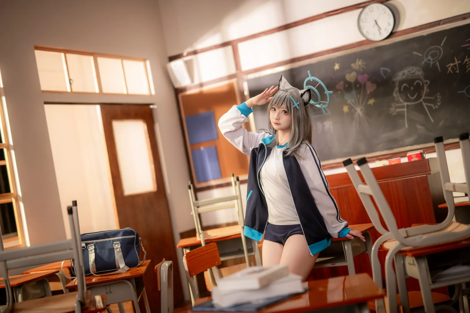cosplay, 蔚蓝档案, 校园写真, 二次元cos, 砂狼白子cos - 第5张