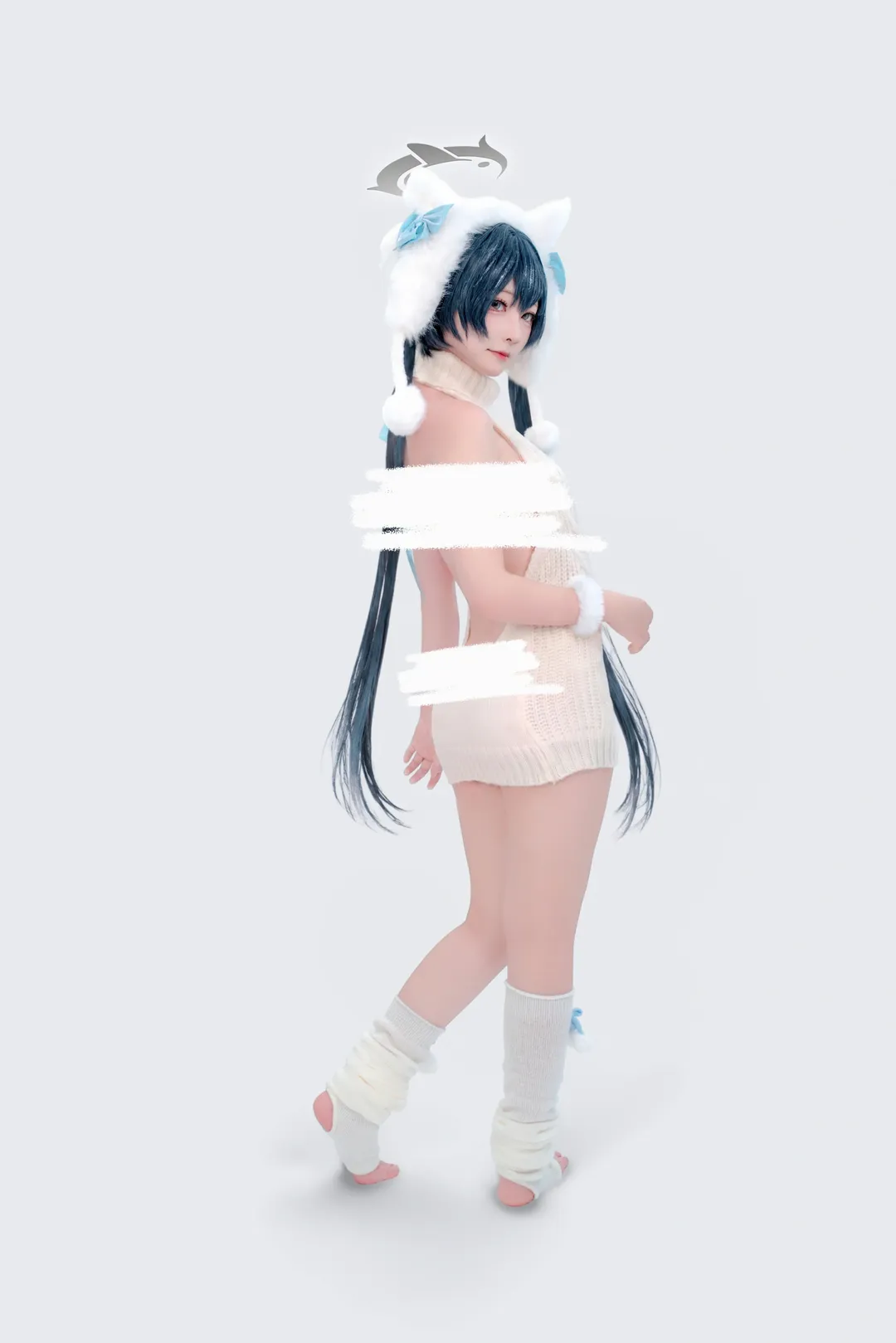 蔚蓝档案, 妃咲cos, cosplay分享, 居家毛衣, 兽耳帽 - 第2张