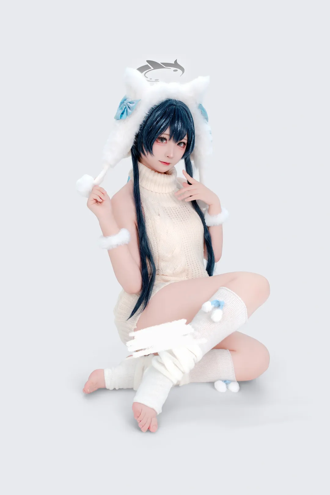 蔚蓝档案, 妃咲cos, cosplay穿搭, 堆堆袜, 高领毛衣 - 第1张