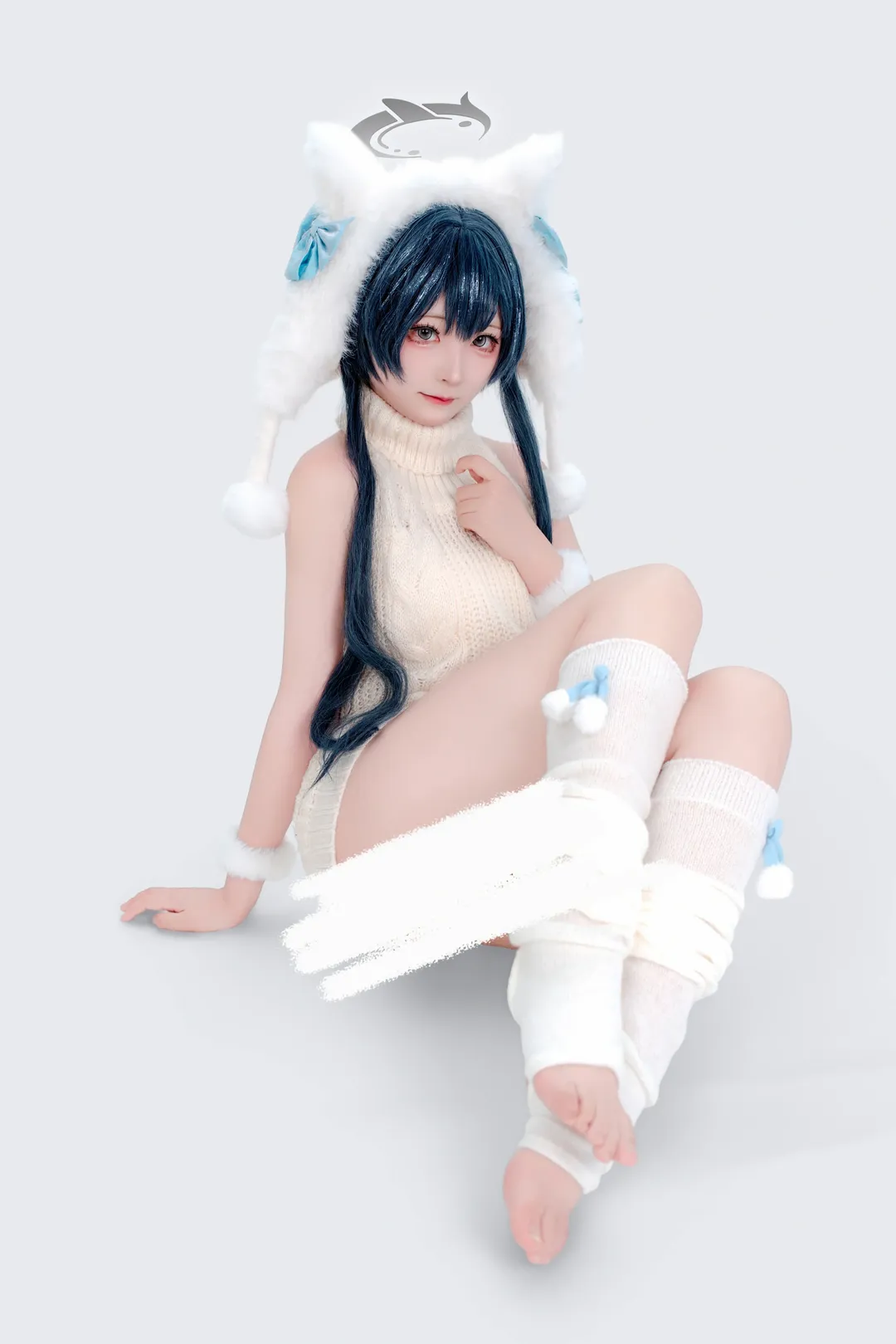 蔚蓝档案, 妃咲cos, cosplay穿搭, 堆堆袜, 高领毛衣 - 第2张