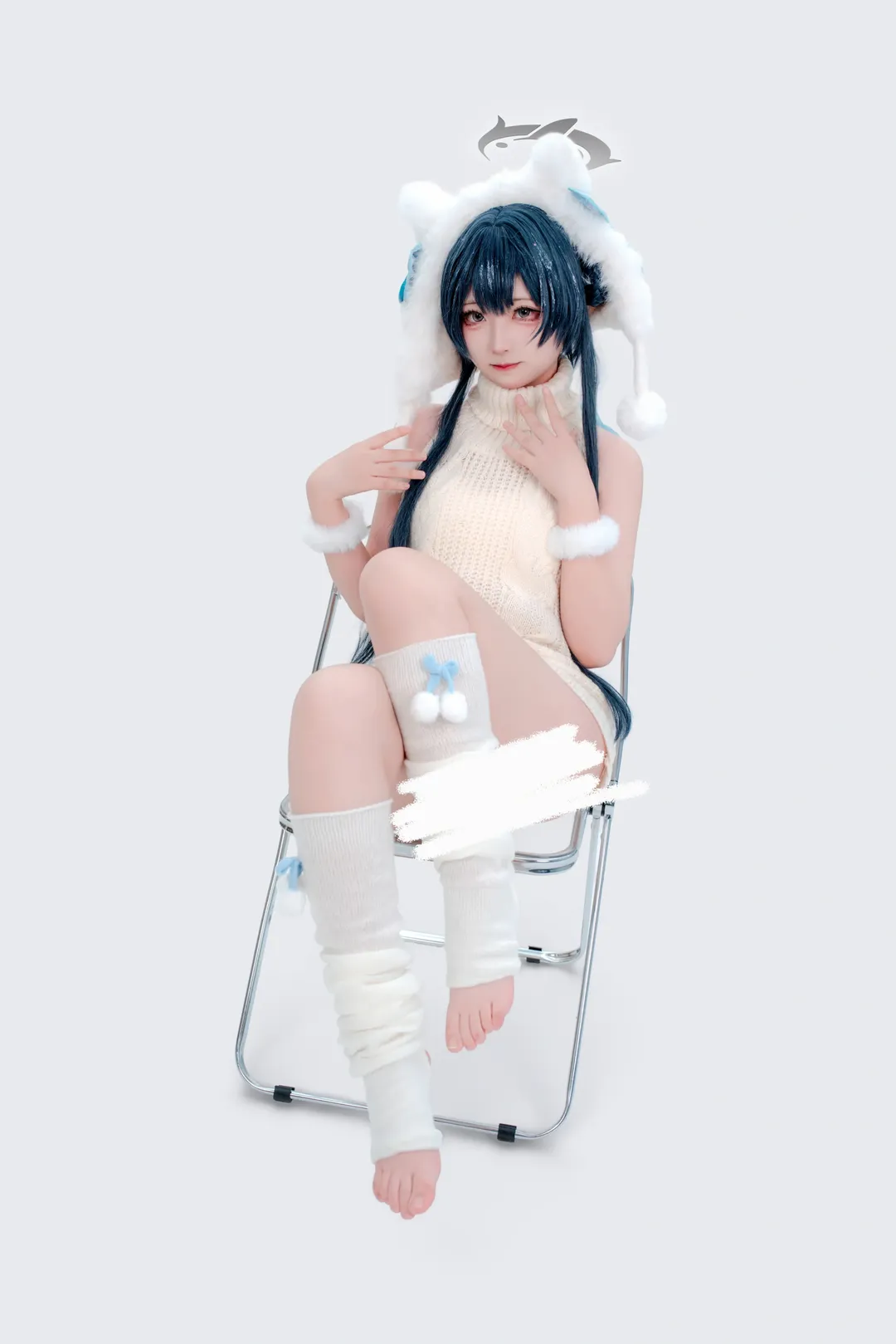 蔚蓝档案, 妃咲cos, cosplay穿搭, 堆堆袜, 高领毛衣 - 第4张