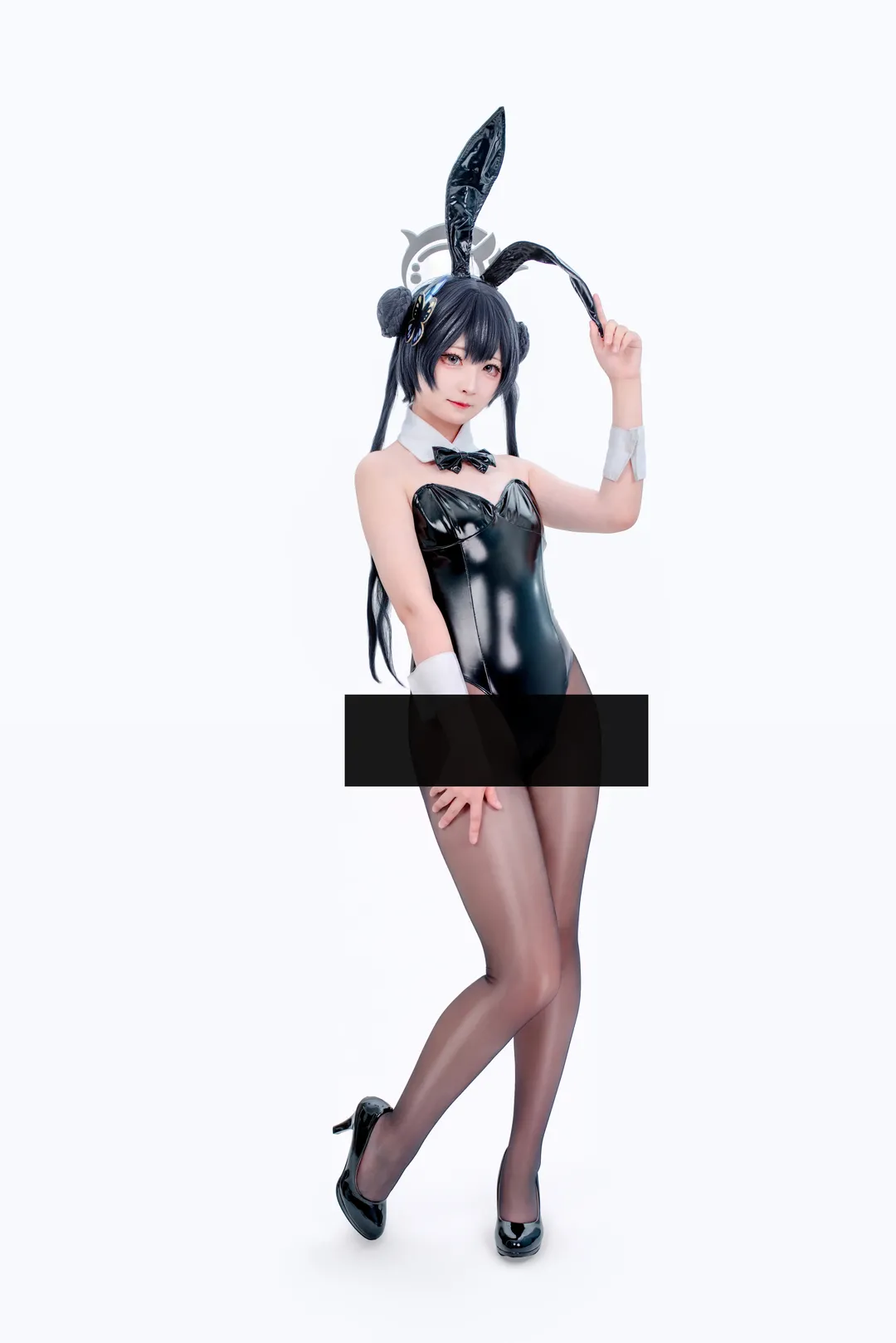 蔚蓝档案, 妃咲cos, 兔女郎, 黑丝, 漆皮 - 第4张