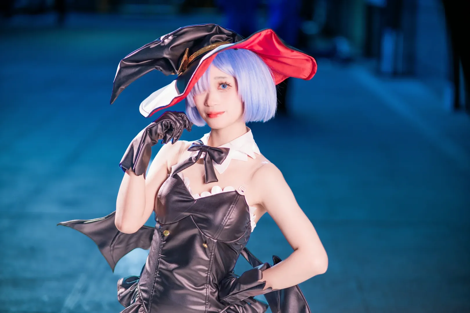 蕾姆cos, 从零开始的异世界, 夜景写真, cos场照, 小恶魔装扮 - 第9张