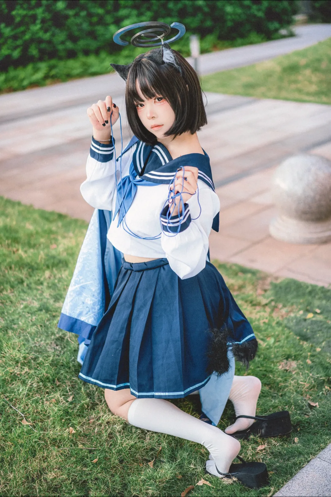 二次元撮影, ブルーアーカイブ, ホタルACGエキスポ, 桐生キキョウ コスプレ, 白タイツコスプレ