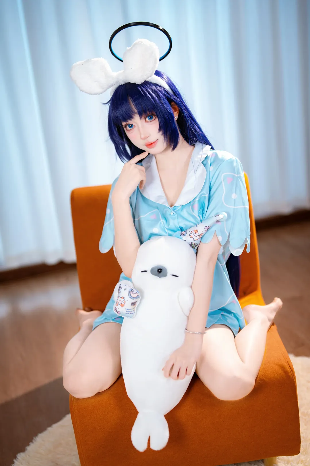 碧蓝档案, 二次元cosplay, 早濑优香cos, 毛绒道具, 居家睡衣 - 第2张