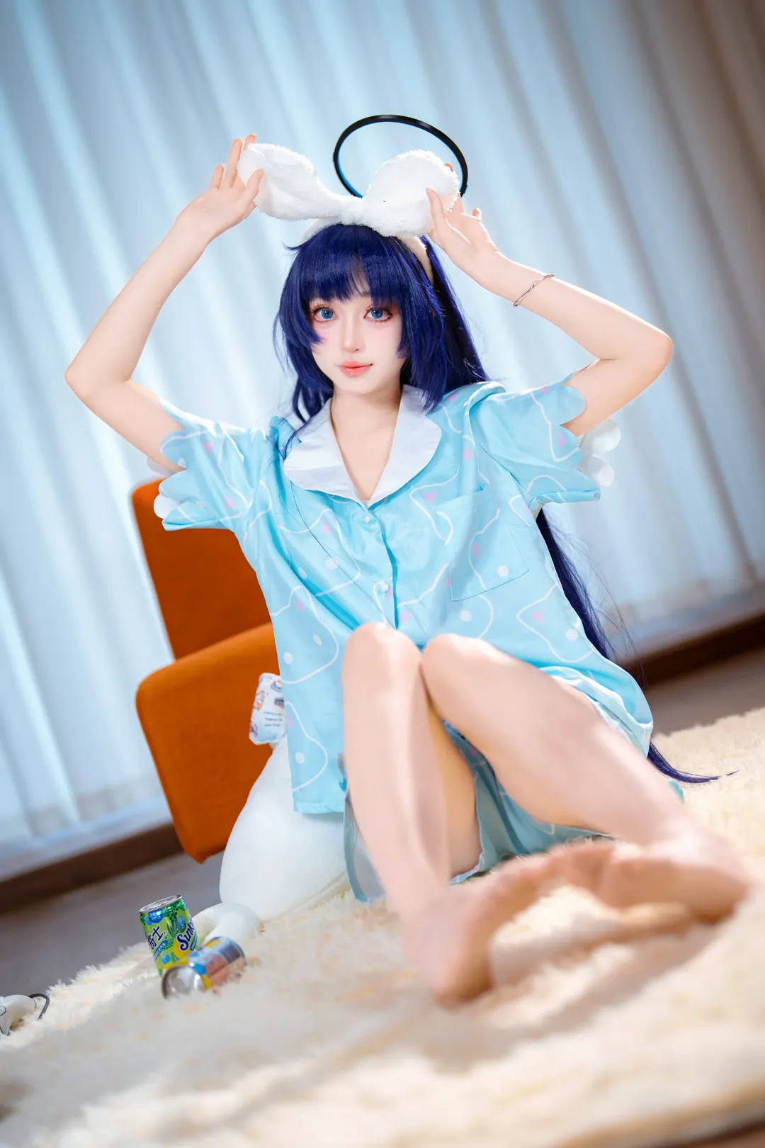 碧蓝档案, 二次元cosplay, 早濑优香cos, 毛绒道具, 居家睡衣 - 第4张