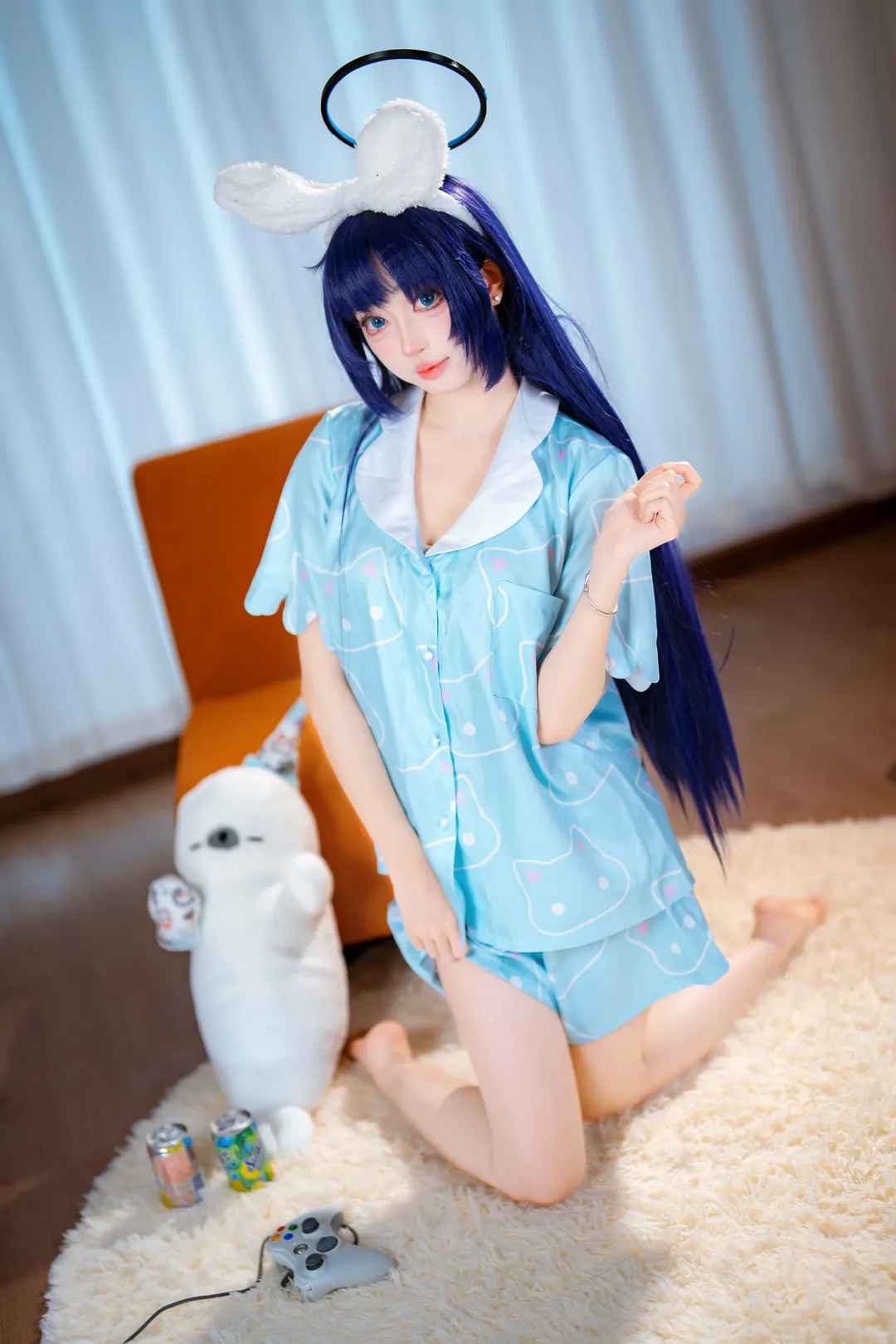 Blue Archive, Anime cosplay, Hayase Yuuka cosplay, Plush props, Homewear pajamas