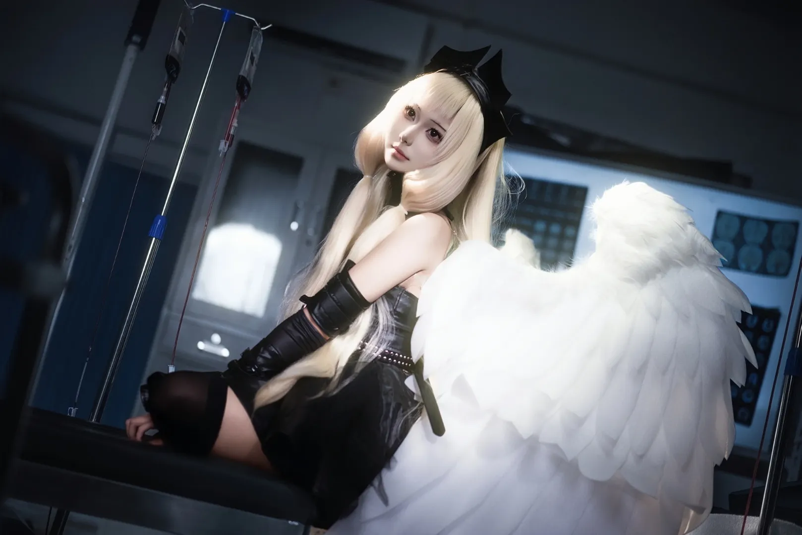 二次元cosplay, 小叽cos, 人形电脑天使心, cosplay摄影, 暗黑天使 - 第9张
