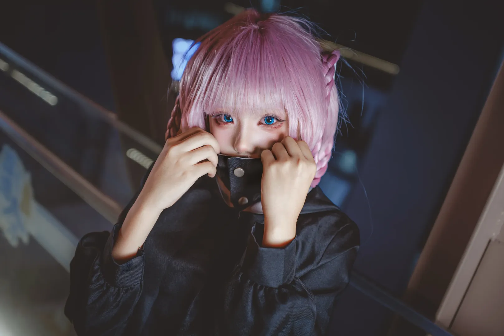 二次元cosplay, 街头摄影, 七草荠cos, 黑丝穿搭, 漆皮穿搭 - 第4张
