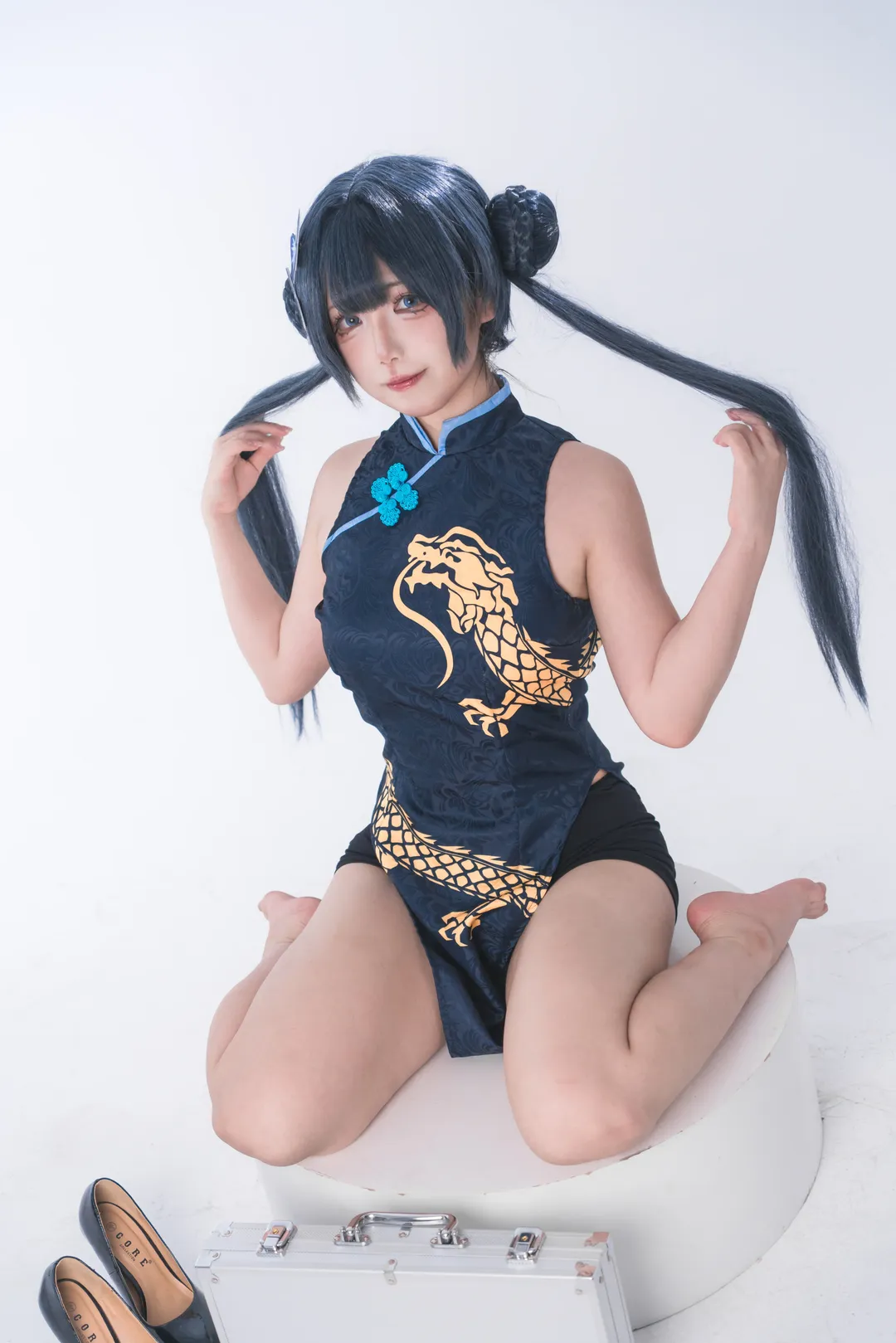 妃咲cos, 碧蓝档案, 二次元cosplay, 旗袍造型, 摄影棚拍 - 第2张