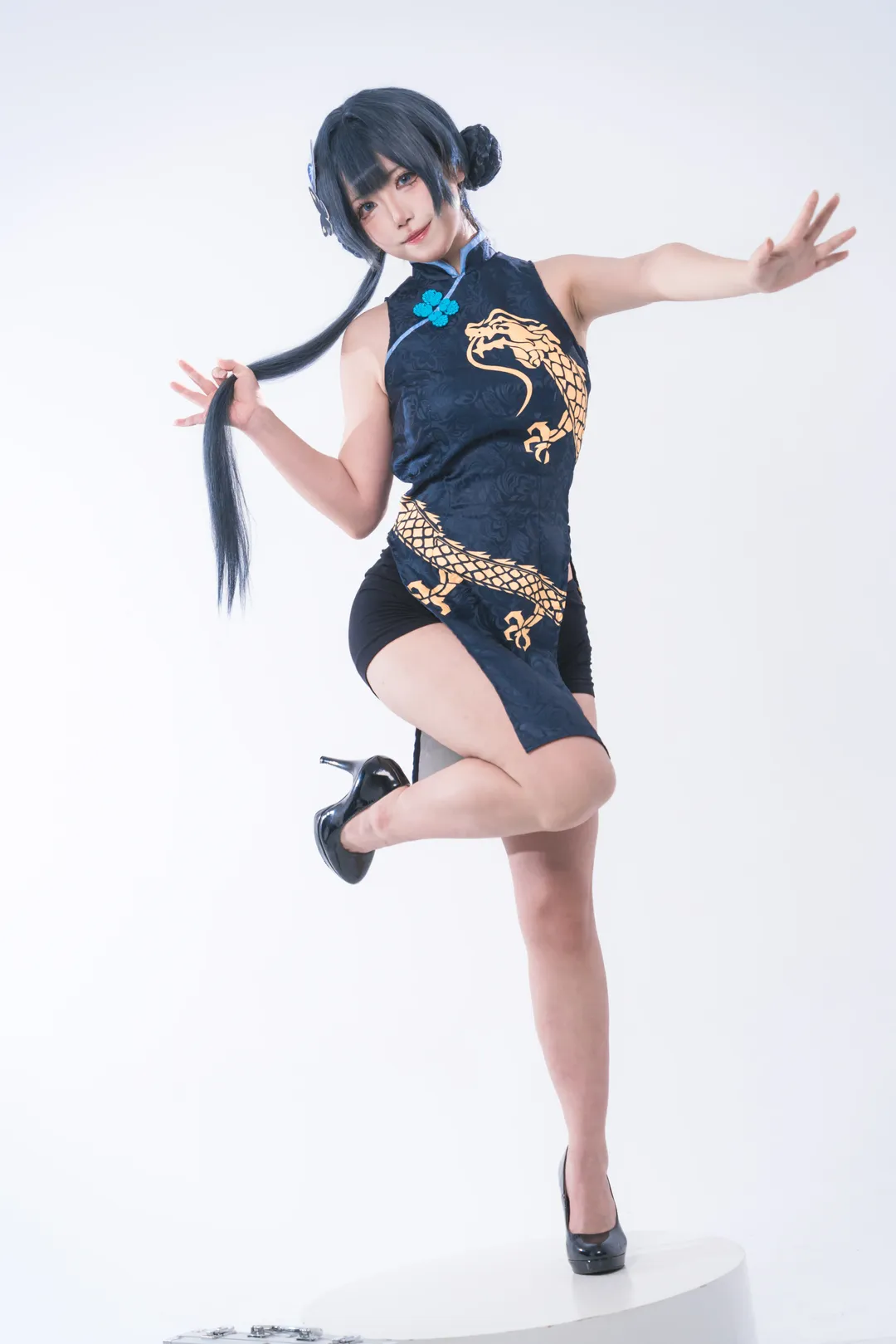 妃咲cos, 碧蓝档案, 二次元cosplay, 旗袍造型, 摄影棚拍 - 第3张
