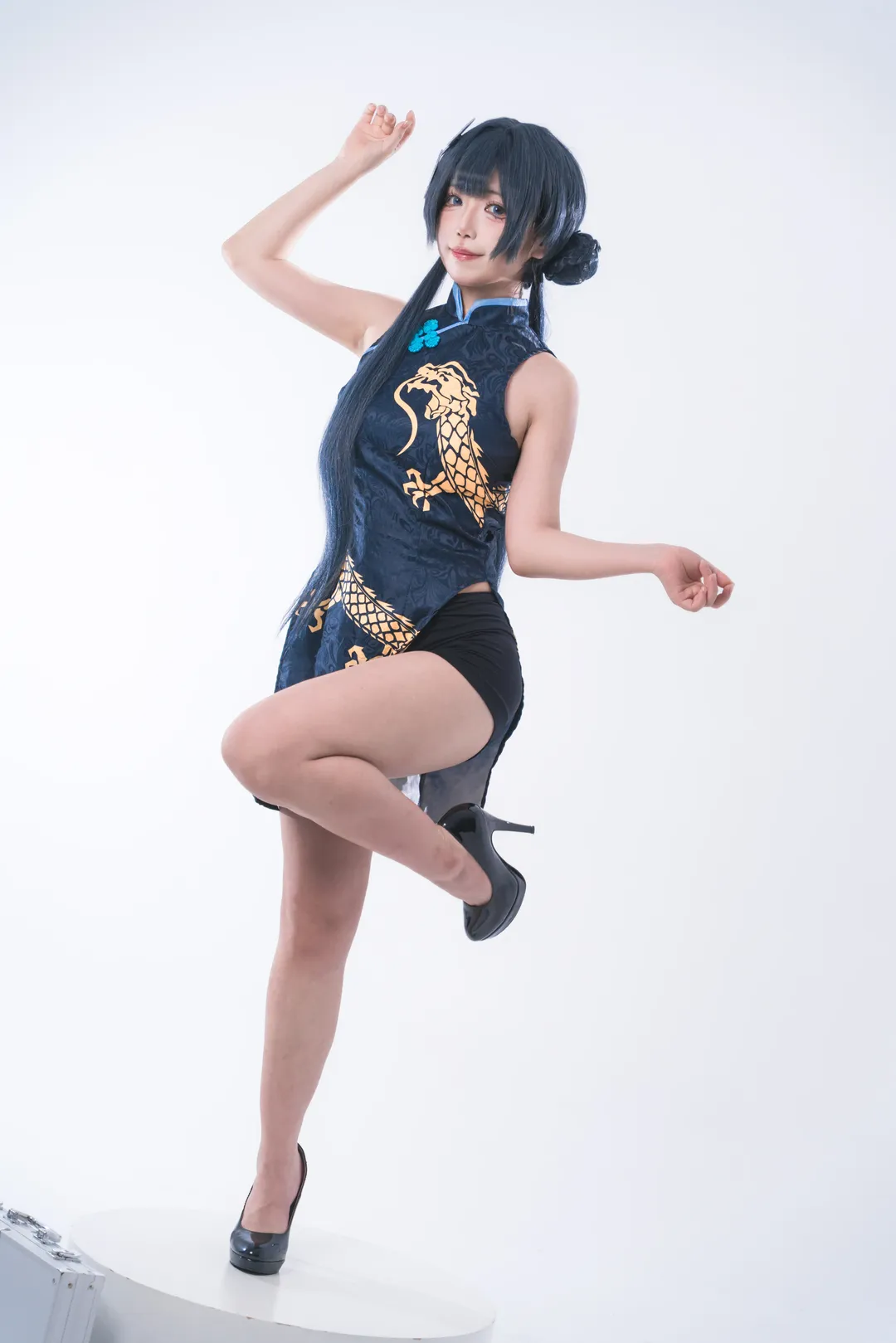 妃咲cos, 碧蓝档案, 二次元cosplay, 旗袍造型, 摄影棚拍 - 第4张