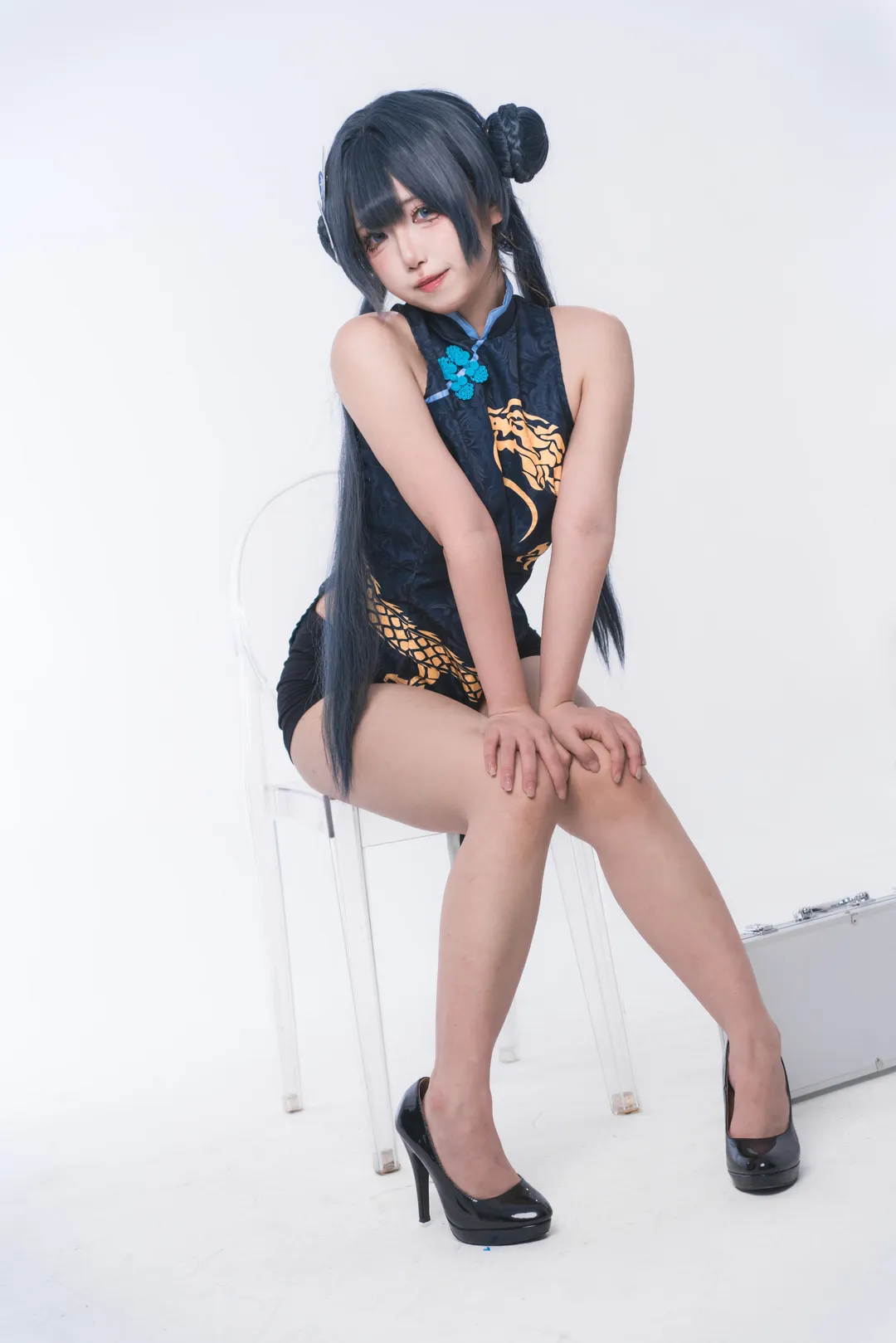 妃咲cos, 碧蓝档案, 二次元cosplay, 旗袍造型, 摄影棚拍
