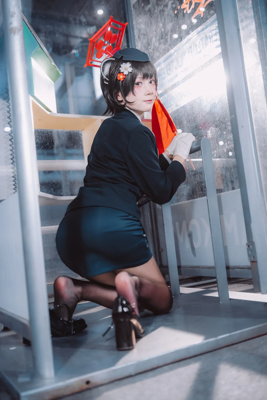 碧蓝档案, cosplay正片, 二次元写真, 黑丝穿搭, 春日椿cos - 第1张