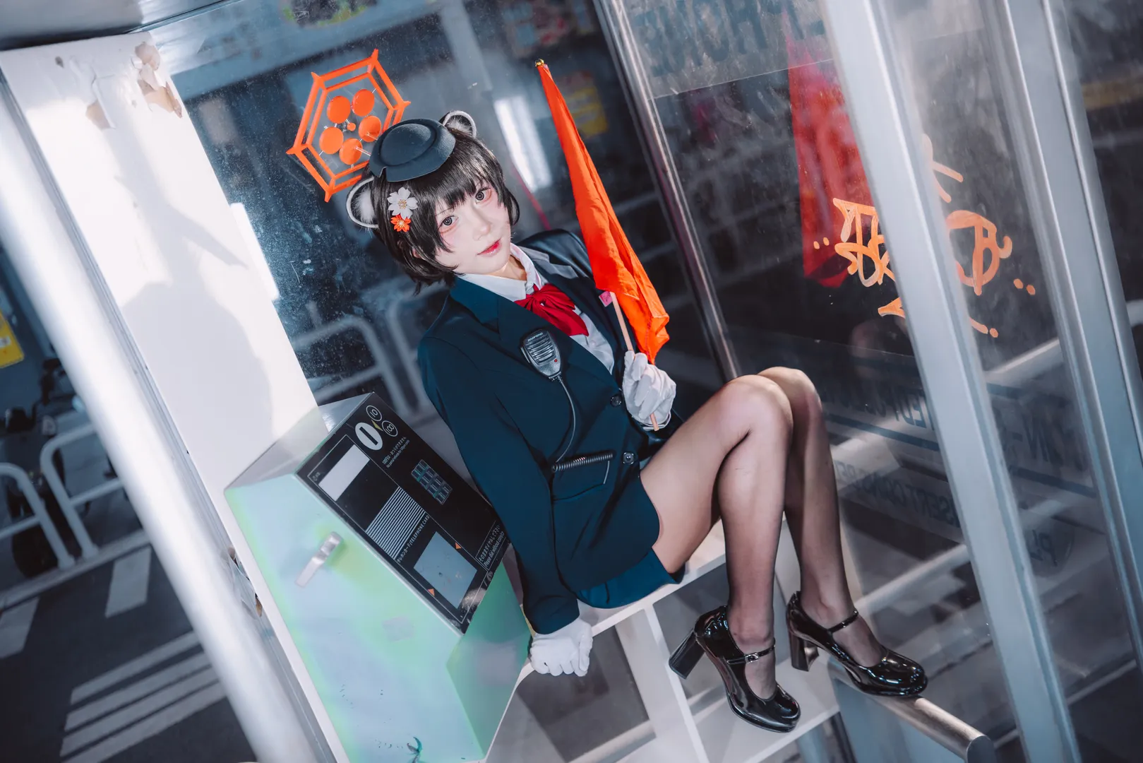 碧蓝档案, cosplay正片, 二次元写真, 黑丝穿搭, 春日椿cos - 第13张
