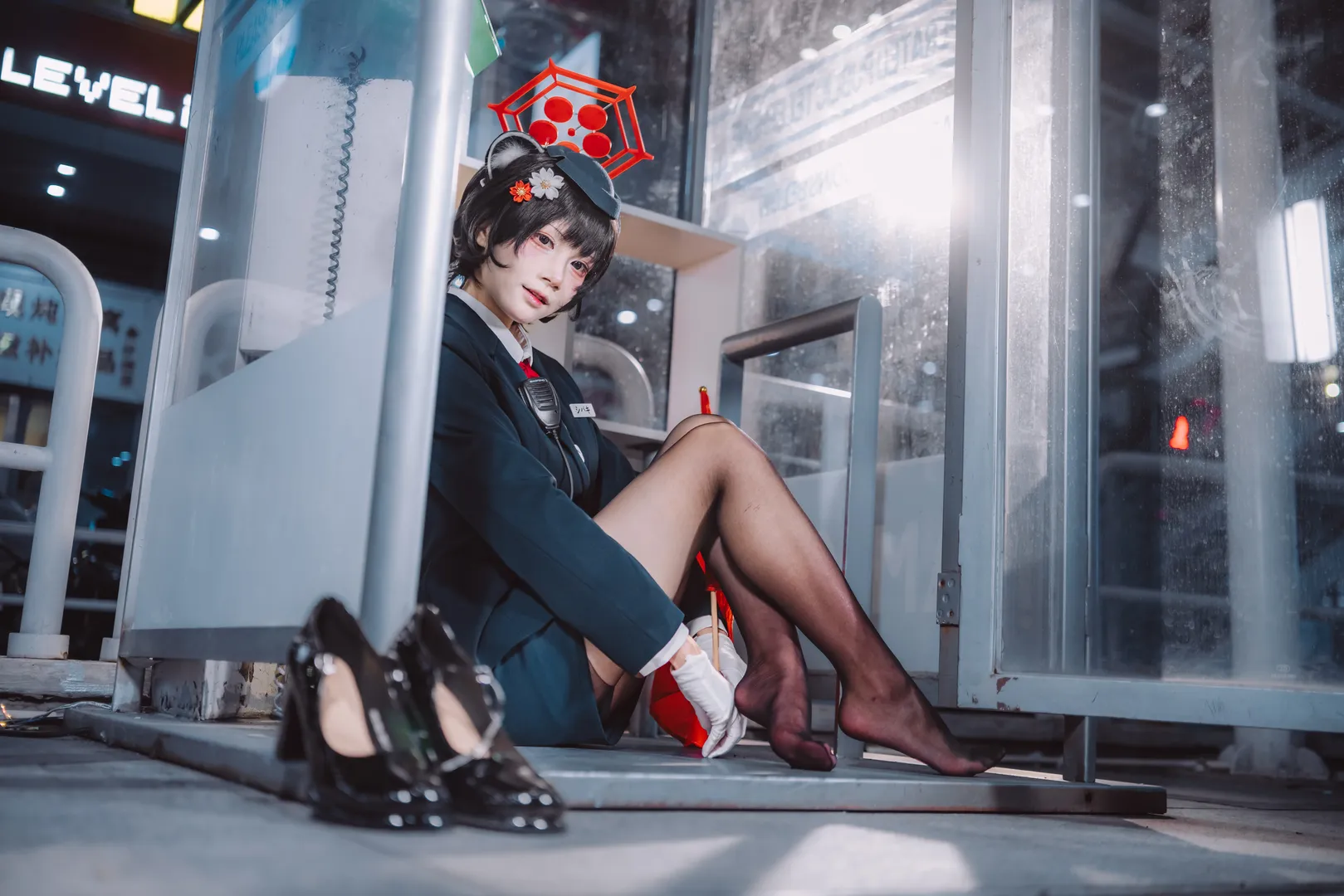 碧蓝档案, cosplay正片, 二次元写真, 黑丝穿搭, 春日椿cos - 第5张
