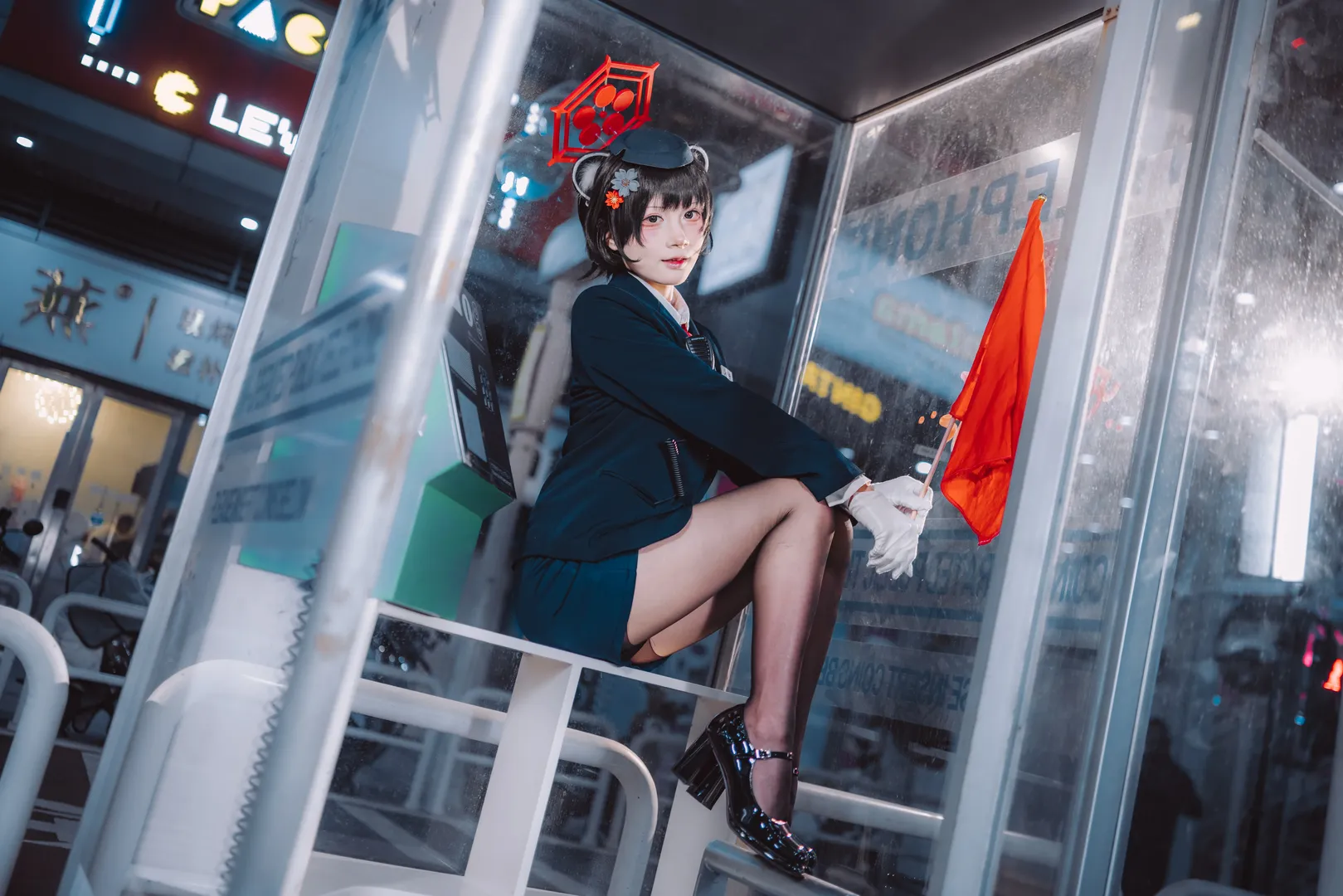 碧蓝档案, cosplay正片, 二次元写真, 黑丝穿搭, 春日椿cos - 第8张