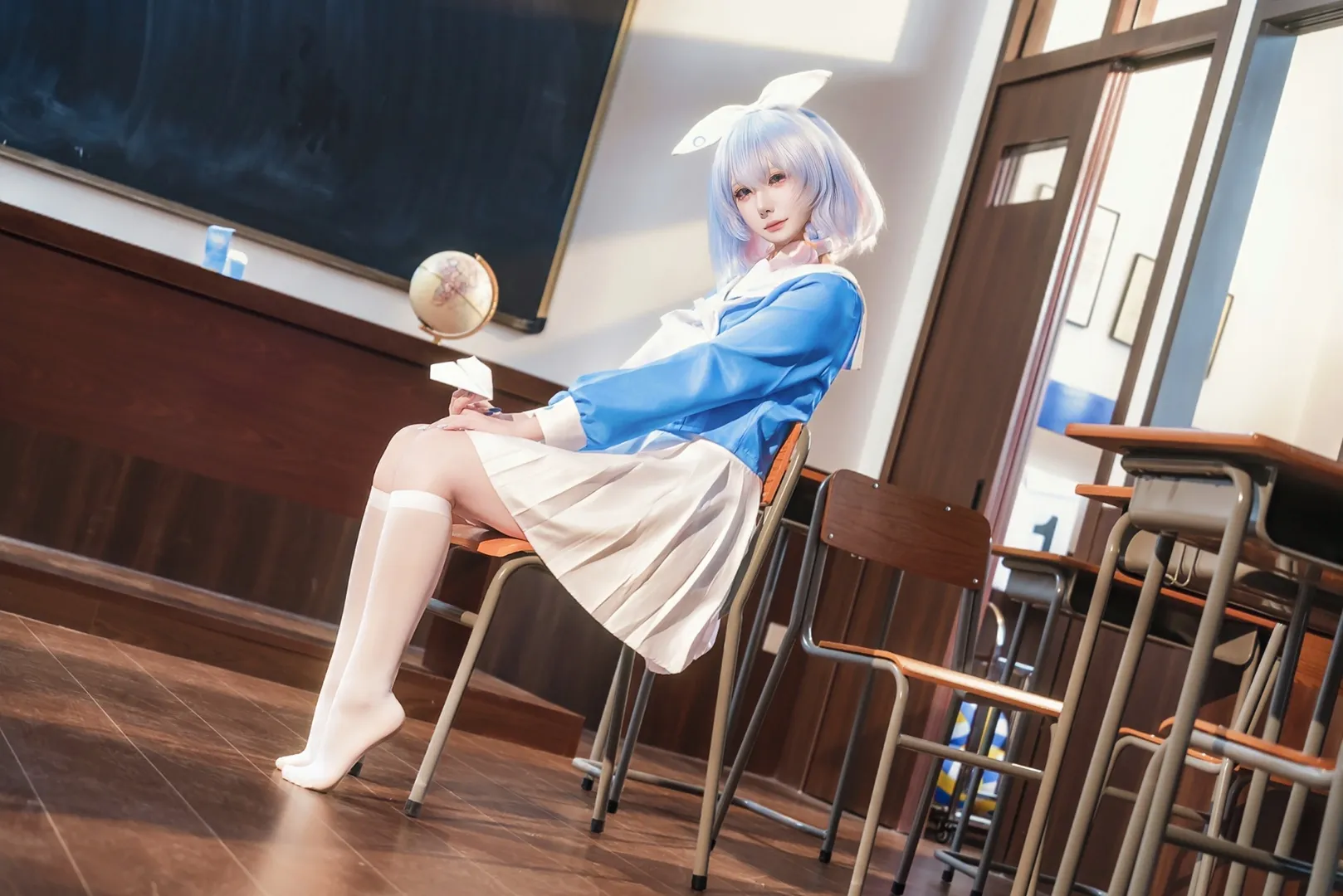 碧蓝档案, 校园cos, jk制服, 阿罗娜cos, 丝袜cos - 第2张