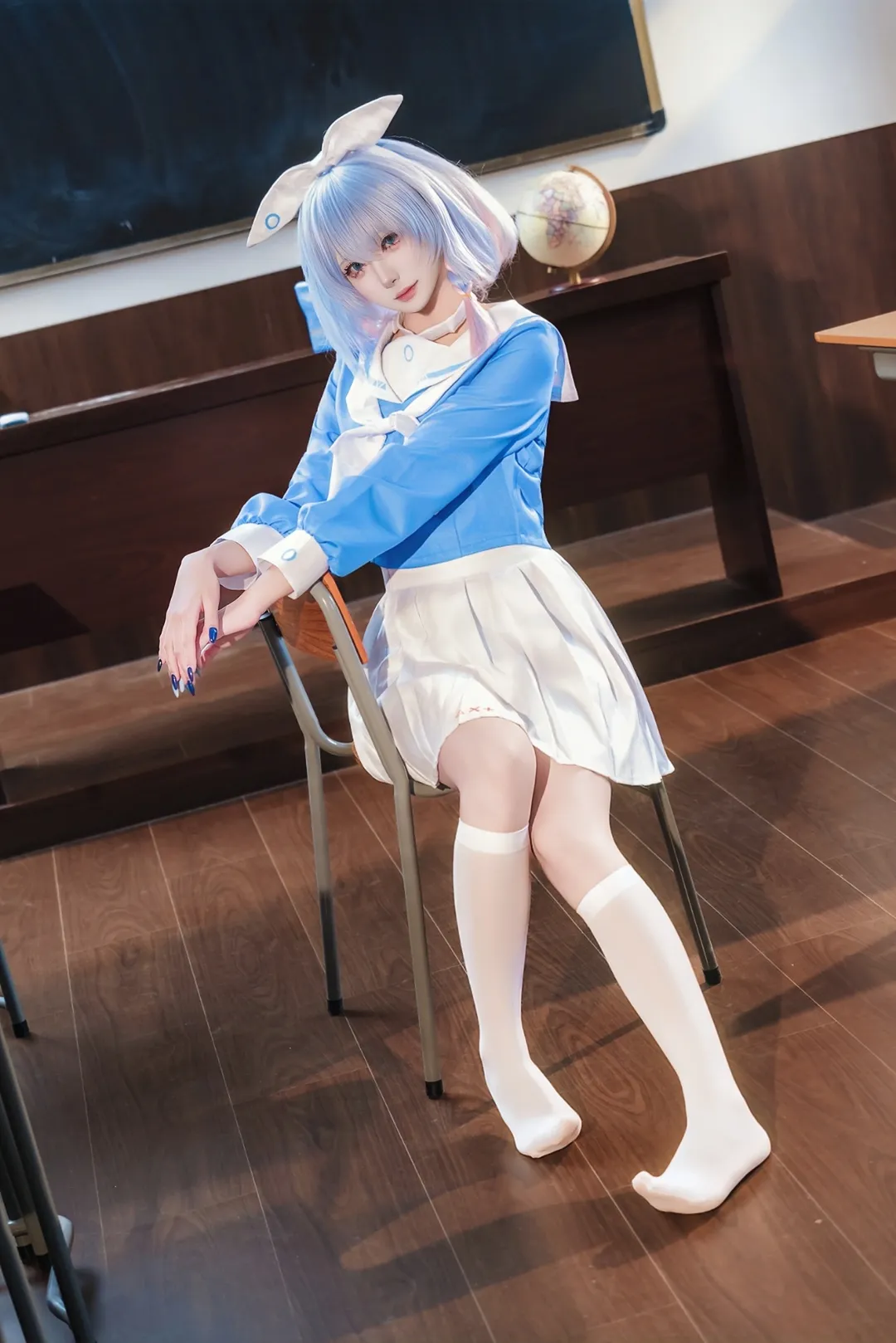碧蓝档案, 校园cos, jk制服, 阿罗娜cos, 丝袜cos - 第3张