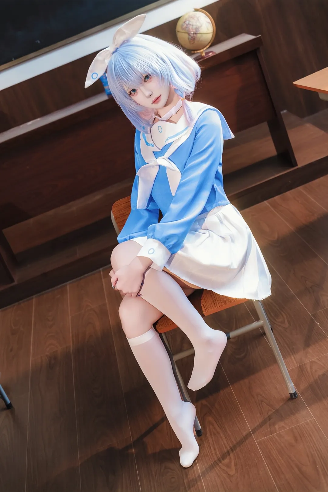 碧蓝档案, 校园cos, jk制服, 阿罗娜cos, 丝袜cos - 第5张