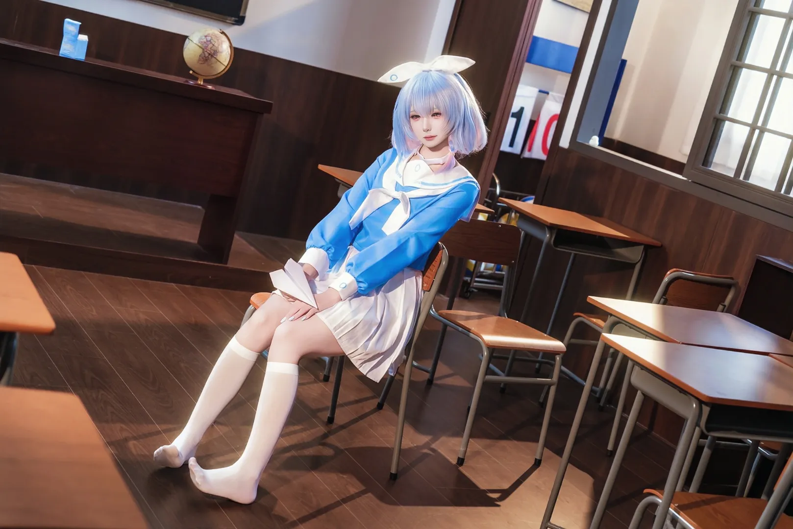 碧蓝档案, 校园cos, jk制服, 阿罗娜cos, 丝袜cos - 第6张