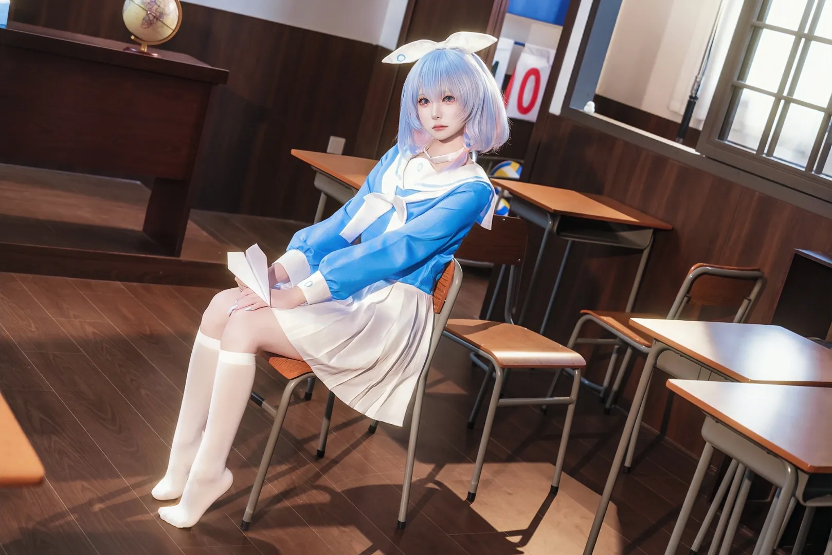 碧蓝档案, 校园cos, jk制服, 阿罗娜cos, 丝袜cos - 第7张