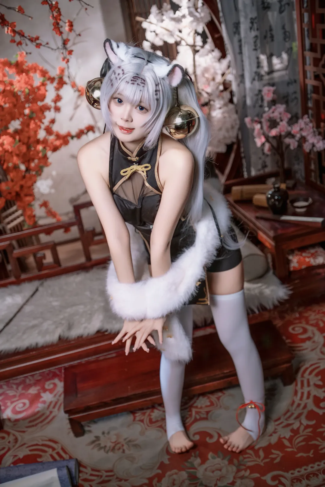 二次元, 白虎娘cos, 白丝, 古风, 兽耳 - 第2张