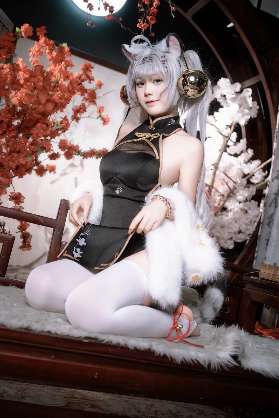 二次元, 白虎娘cos, 白丝, 古风, 兽耳 - 第5张