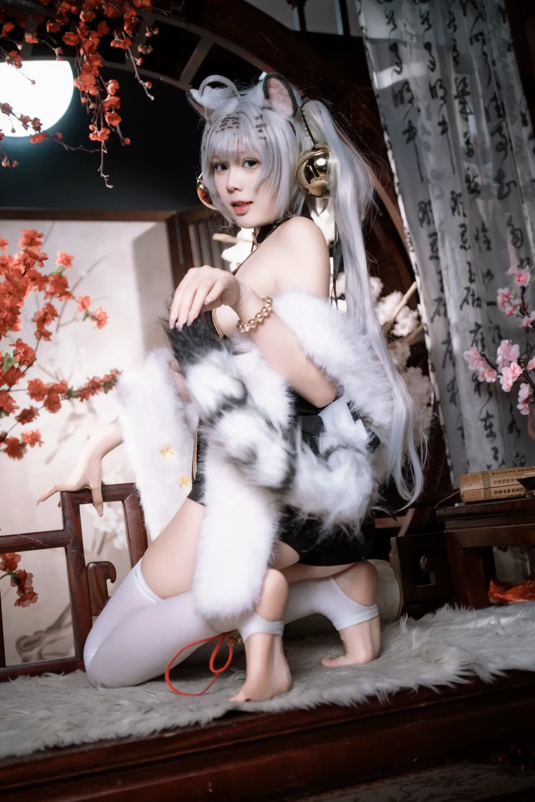 二次元, 白虎娘cos, 白丝, 古风, 兽耳 - 第6张