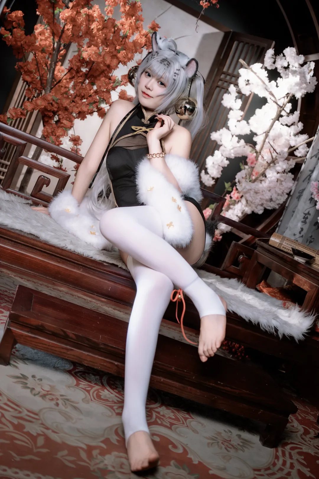 二次元, 白虎娘cos, 白丝, 古风, 兽耳 - 第7张