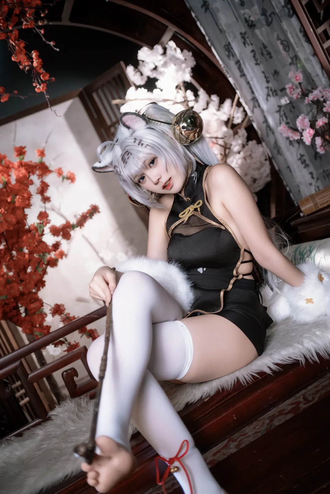 二次元, 白虎娘cos, 白丝, 古风, 兽耳 - 第9张