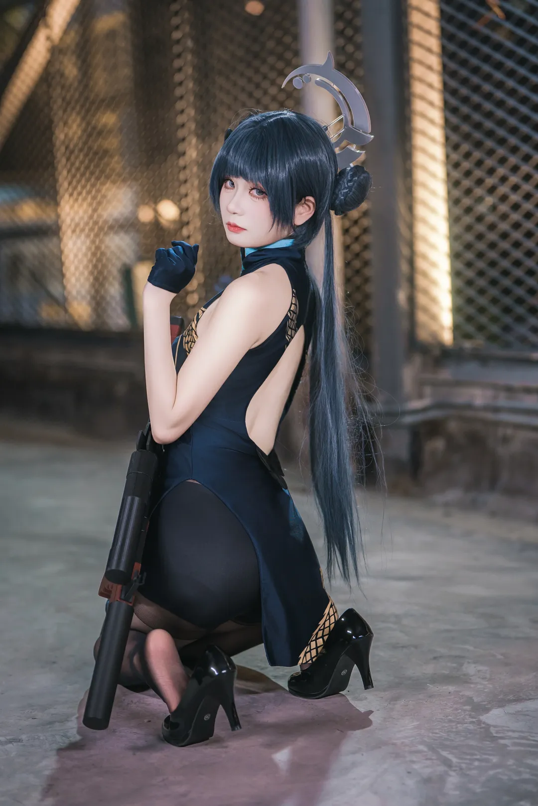 cosplay, 碧蓝档案, 龙华妃咲cos, 黑丝, 妃咲