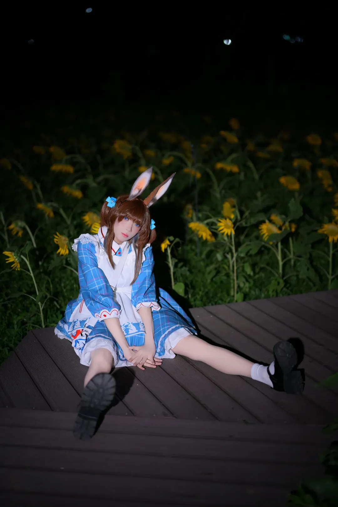 明日方舟, 阿米婭cos, 兔耳, 白絲, 大白兔