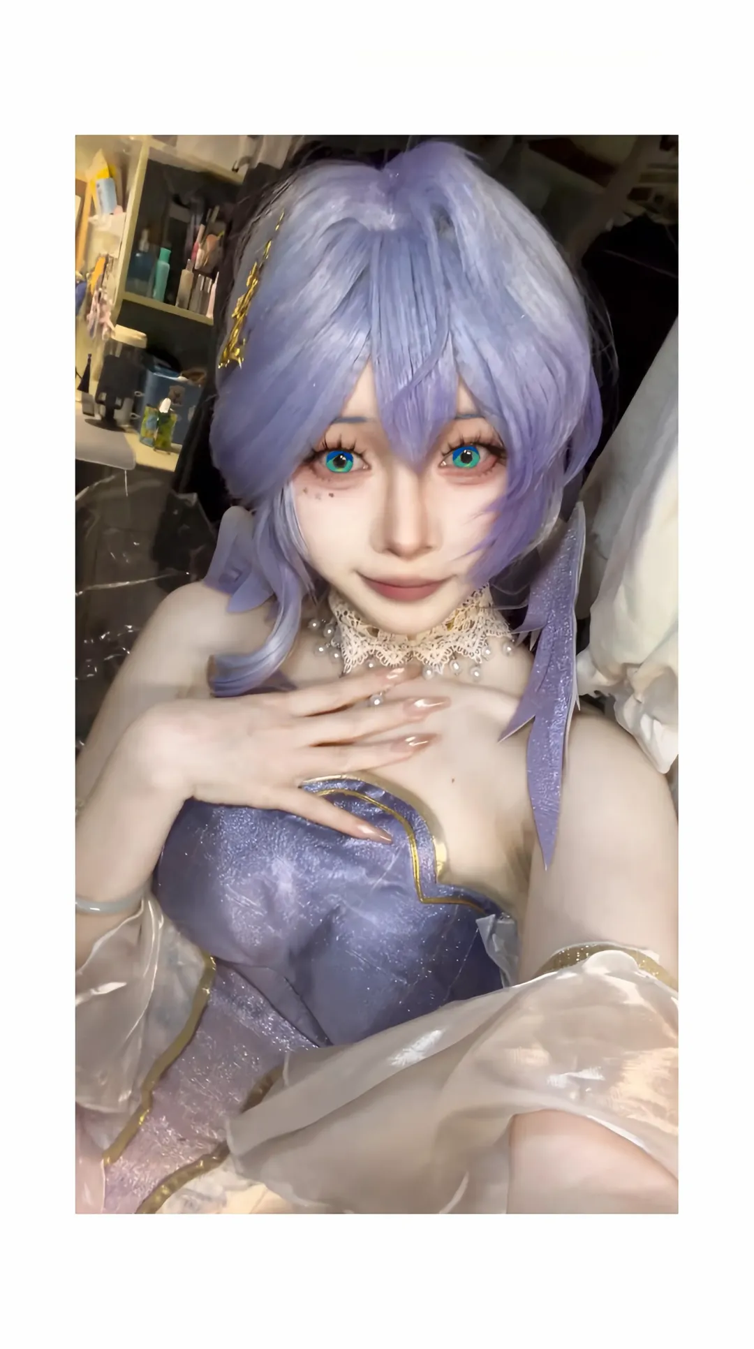 崩坏星穹铁道, 知更鸟cos, cosplay日常, 二次元仿妆, 紫色系穿搭 - 第1张